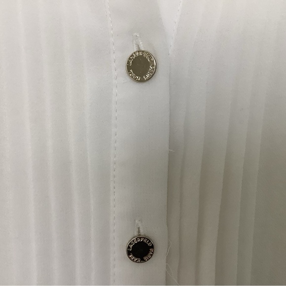 Karl Lagerfeld Button Down Top Blouse Long Sleeve Size M - Picture 4 of 7